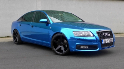 Audi a6 blue chrome wrap dublin