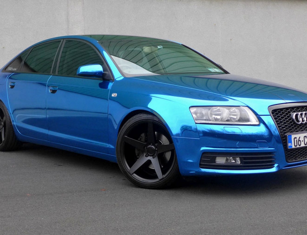 Blue chrome wrap Audi A6