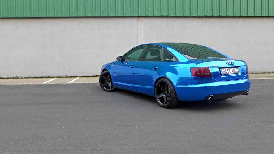 Audi a6 blue chrome wrap